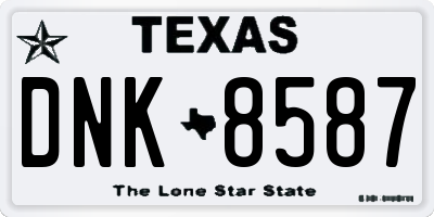 TX license plate DNK8587