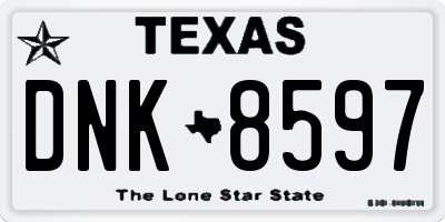 TX license plate DNK8597