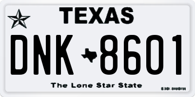 TX license plate DNK8601