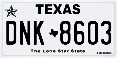 TX license plate DNK8603