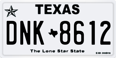 TX license plate DNK8612