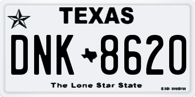 TX license plate DNK8620