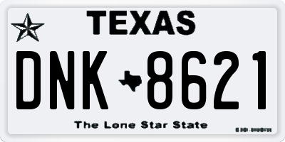 TX license plate DNK8621