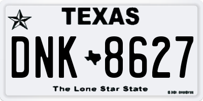 TX license plate DNK8627