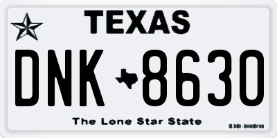 TX license plate DNK8630