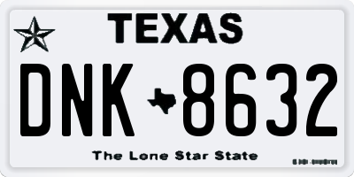 TX license plate DNK8632