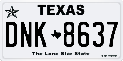 TX license plate DNK8637