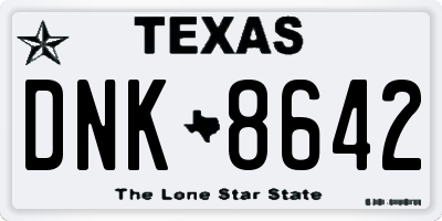 TX license plate DNK8642
