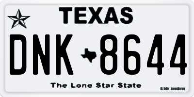 TX license plate DNK8644