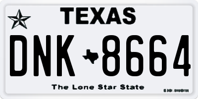 TX license plate DNK8664