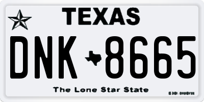 TX license plate DNK8665