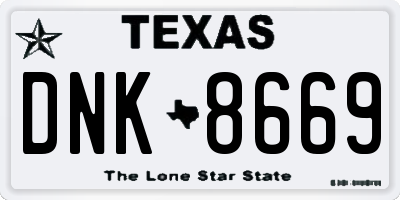 TX license plate DNK8669