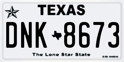 TX license plate DNK8673