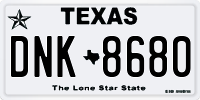 TX license plate DNK8680