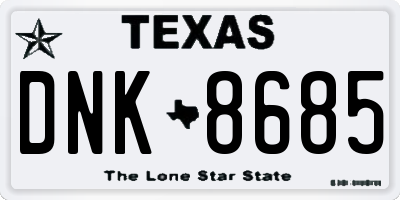 TX license plate DNK8685