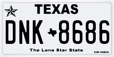 TX license plate DNK8686