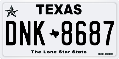 TX license plate DNK8687