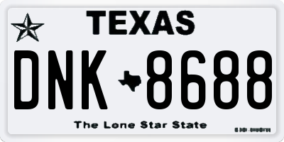 TX license plate DNK8688