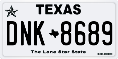 TX license plate DNK8689