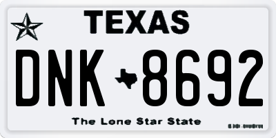 TX license plate DNK8692