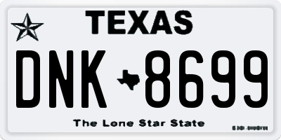TX license plate DNK8699