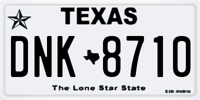 TX license plate DNK8710