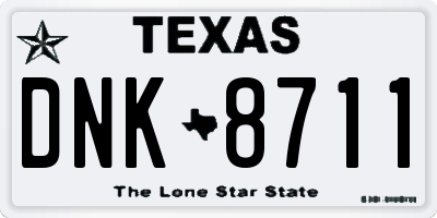 TX license plate DNK8711