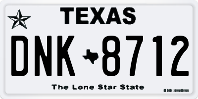 TX license plate DNK8712