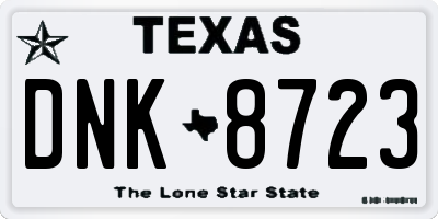 TX license plate DNK8723