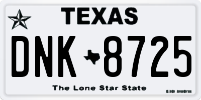 TX license plate DNK8725