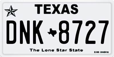 TX license plate DNK8727