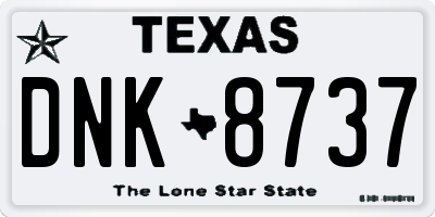 TX license plate DNK8737