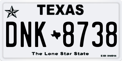 TX license plate DNK8738