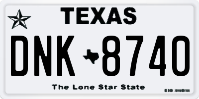 TX license plate DNK8740
