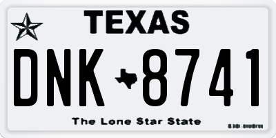 TX license plate DNK8741