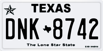 TX license plate DNK8742