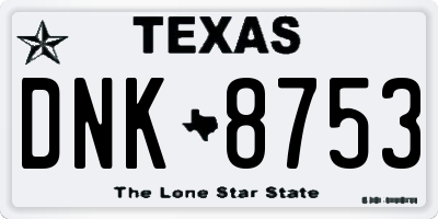 TX license plate DNK8753