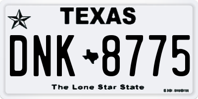 TX license plate DNK8775