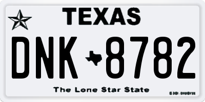 TX license plate DNK8782