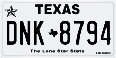 TX license plate DNK8794