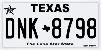 TX license plate DNK8798