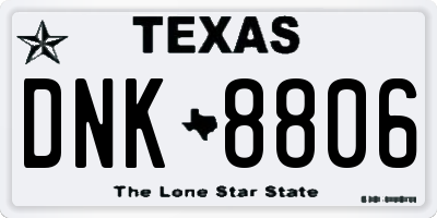 TX license plate DNK8806
