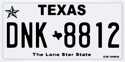 TX license plate DNK8812