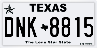 TX license plate DNK8815