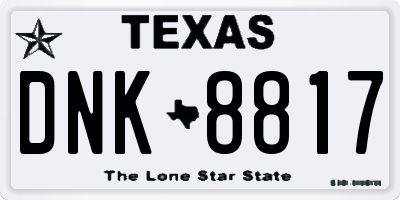 TX license plate DNK8817