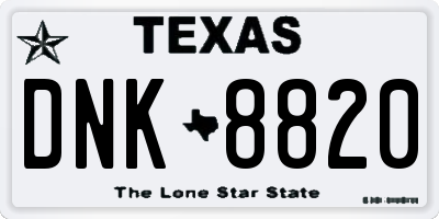 TX license plate DNK8820