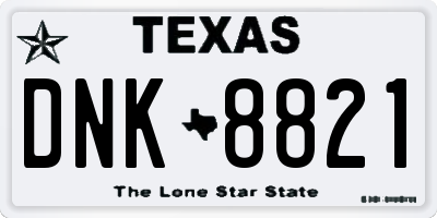 TX license plate DNK8821