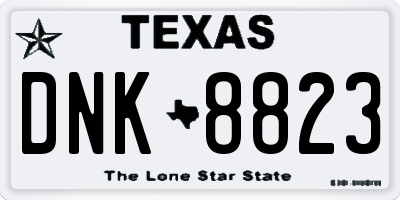 TX license plate DNK8823