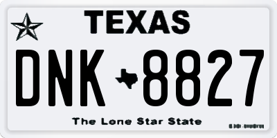 TX license plate DNK8827