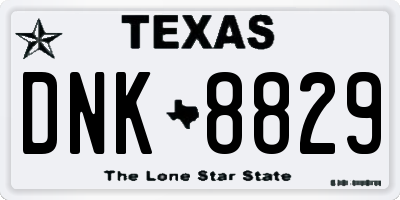 TX license plate DNK8829